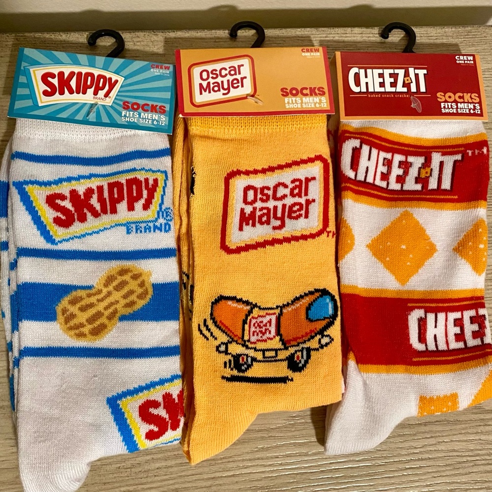 Odd Sox Unisex Novelty Foodie Lunch Snacks Socks Set of 3 - NEW